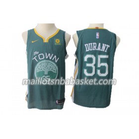 Maillot Homme Golden State Warriors Kevin Durant 35 Nike 2017-18 Vert Swingman